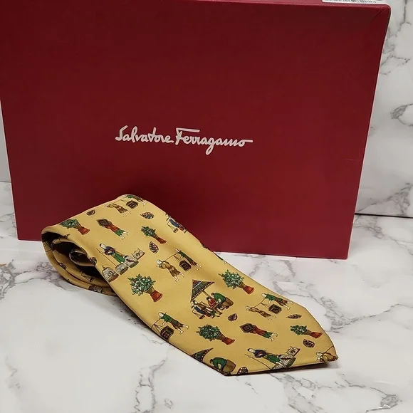 Salvatore Ferragamo Yellow Tie - Picture 1 of 4